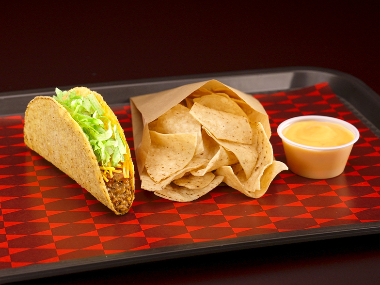Picture of Crispy Beef Taco, Chips and Nacho Cheese
